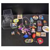 Vintage Pins, Plastic Charms & More