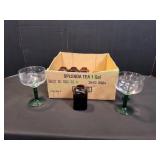 (12) Vtg Brown Glass Snuff Bottles w/ (2) Glasses