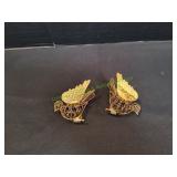 (2) Dept 56 Christmas Tree Gold Dove Ornaments