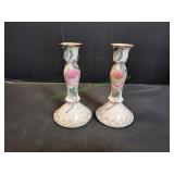 (2) Handpainted Macau Candlesticks