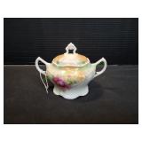 Vintage Porcelain Floral Sugar Bowl
