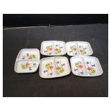 (5) Melamine Floral/Butterfly Mini Trays