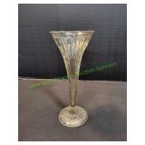 12" Ribbed Fluted Glass Trumpet Vase
