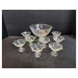 Vtg Southern Living Fruit Bowl w/ Dessert Glasses