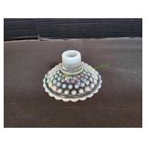 Vintage Hobnail Moonstone Opalescent Candlestick