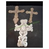 (2) 12" Cast Iron & (1) 10" Aluminum Wall Crosses