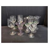 (8) Wine Glasses & (1) Sundae Dish