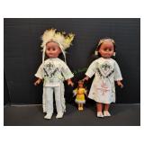 (2) 17" & (1) 7" Indian Dolls