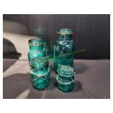 (4) Vintage Ball Ideal Blue Jars
