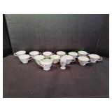 (12) Vintage Fine China Teacups, Creamer & Shaker