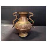 12" Mid Century Heavy Brass Dragon Handle