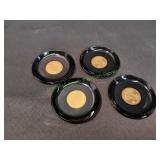 (4) 3.5" Vtg Saint Gaudens $20 Gold Piece Dish