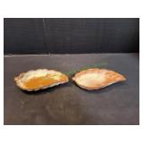 (2) Vintage Frankoma Leaf Trays, #225