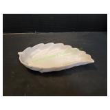 Vintage Frankoma White Leaf Tray, #226