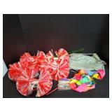 (5)Red/White Pom-Poms, (6)Streamers & Tote Bag