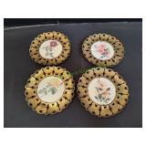 (4) Vintage 6" Round Butterfly Frames Art