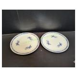(2) Japanese Blue & White Dinner Plates