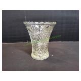 Vintage 7" Pinwheel Cut Glass Vase