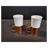 (2) Vintage Copper Coffee Mugs