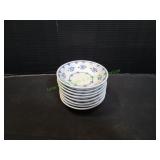 (8) William Sonoma Blue White Porcelain Saucers