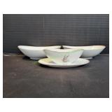 (2) Noritake Candice Serving Bowls w/ Gravy Boat