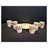 (6) Gibson Coffee Mugs w/ (1) Dinner Plate