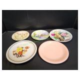 (5) Vintage Salad & Dinner Plates
