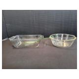 Anchor Hocking 1.5Qt Loaf w/ Glasbake 217 1Qt
