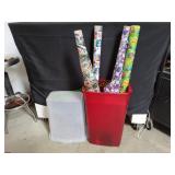 Wrapping Paper Container w/ Christmas Paper
