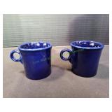 (2) Cobalt Blue Fiesta Ware Mugs