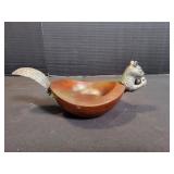 Wooden Squirrel Nut Dish