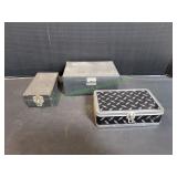(3) Boxes w/ Vintage Small Tins