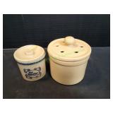 Vintage Garlic Keeper & Win Schuler Crock