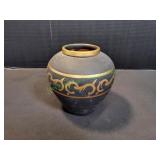 8" Painted Terra Cotta Vase