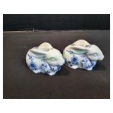 (2) Andrea by Sadek Ceramic Rabbit Candle Holders