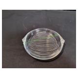 8" Mikasa Clear Crysal Bowl w/ Frosted Handles