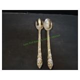 13" Silver Plated Santa Claus Salad Serving Set