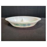 Vintage 9" Glasbake Divided Vegetable Dish J2352