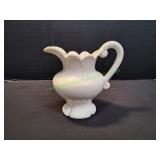 Vintage White Scalloped Water Pitcher
