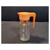 Vtg Anchor Hocking Orange Starburst Glass Pitcher