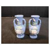 (2) Vintage Mini Blue/Floral Vase
