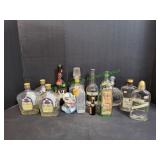 (12) Liquor Bottles & (1) Vintage Elephant Lid