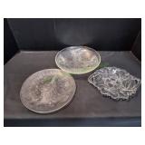 (3) Glass Serving Platters