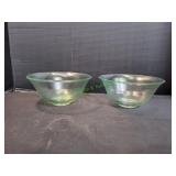 (2) 10"x5" Mexican Blown Glass Serving Bowls