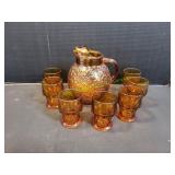 Anchor Hocking Milano Ball Pitcher w/ (7) Glasses