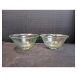 (2) 10"x5" Mexican Blown Glass Serving Bowls