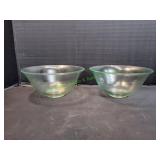 (2) 10"x5" Mexican Blown Glass Serving Bowls