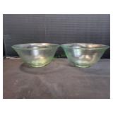 (2) 10"x5" Mexican Blown Glass Serving Bowls