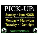 PICKUP DATES - PLEASE FOLLOW