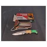 6.5" Damascus Folding Blade in Leather Cover